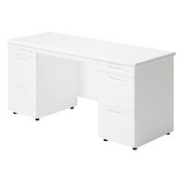 【組立設置込】プラス SA(エスエー) 両袖机 幅1600×奥行600×高さ720mm ホワイト 1台（直送品）