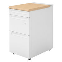 【設置込】プラス US-1 脇机 幅400×奥行600×高さ720mm  ホワイトメープル US1-046D-D3 WM/W4 1台（直送品）