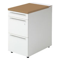 【設置込】プラス US-1 脇机 幅400×奥行700×高さ720mm  ミディアムウッド US1-047A-A3 T2/W4 1台（直送品）