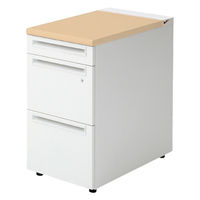 【設置込】プラス US-1 脇机 幅400×奥行700×高さ720mm  ホワイトメープル US1-047A-A3L WM/W4 1台（直送品）