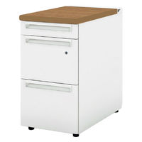 【設置込】プラス US-1 脇机 幅400×奥行700×高さ720mm  ミディアムウッド US1-047A-A3L T2/W4 1台（直送品）