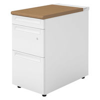 【設置込】プラス US-1 脇机 幅400×奥行700×高さ720mm  ミディアムウッド US1-047D-D3 T2/W4 1台（直送品）