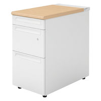 【設置込】プラス US-1 脇机 幅400×奥行700×高さ720mm  ホワイトメープル US1-047D-D3L WM/W4 1台（直送品）