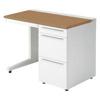 【組立設置込】プラス US-1 片袖机 幅1000×奥行600×高さ720mm  ミディアムウッド US-106A-3 T2/W4 1台（直送品）