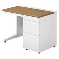 【組立設置込】プラス US-1 片袖机 幅1000×奥行600×高さ720mm  ミディアムウッド US-106D-3 T2/W4 1台（直送品）