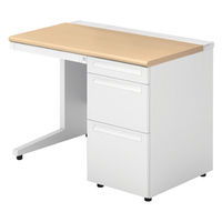 【組立設置込】プラス US-1 片袖机 幅1000×奥行600×高さ720mm  ホワイトメープル US-106D-3 WM/W4 1台（直送品）