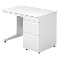 【組立設置込】プラス US-1 片袖机 幅1000×奥行600×高さ720mm  ホワイト US-106D-3 WS/W4 1台（直送品）