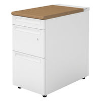 【設置込】プラス US-1 脇机 幅400×奥行700×高さ720mm  ミディアムウッド US1-047D-D3L T2/W4 1台（直送品）