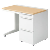 【組立設置込】プラス US-1 片袖机 幅1000×奥行600×高さ720mm  ホワイトメープル US-106A-3 WM/W4 1台（直送品）
