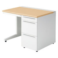 【組立設置込】プラス US-1 片袖机 幅1000×奥行700×高さ720mm  ホワイトメープル US-107A-3 WM/W4 1台（直送品）