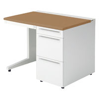 【組立設置込】プラス US-1 片袖机 幅1000×奥行700×高さ720mm  ミディアムウッド US-107A-3 T2/W4 1台（直送品）