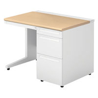 【組立設置込】プラス US-1 片袖机 幅1000×奥行700×高さ720mm  ホワイトメープル US-107D-3 WM/W4 1台（直送品）