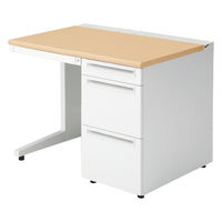【組立設置込】プラス US-1 片袖机 幅1000×奥行700×高さ720mm  ホワイトメープル US-107AL-3 WM/W4 1台（直送品）