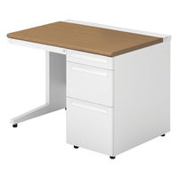 【組立設置込】プラス US-1 片袖机 幅1000×奥行700×高さ720mm  ミディアムウッド US-107D-3 T2/W4 1台（直送品）