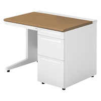 【組立設置込】プラス US-1 片袖机 幅1000×奥行700×高さ720mm  ミディアムウッド US-107DL-3 T2/W4 1台（直送品）