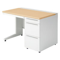 【組立設置込】プラス US-1 片袖机 幅1100×奥行700×高さ720mm  ホワイトメープル US-117A-3 WM/W4 1台（直送品）