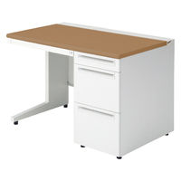 【組立設置込】プラス US-1 片袖机 幅1100×奥行700×高さ720mm  ミディアムウッド US-117AL-3 T2/W4 1台（直送品）