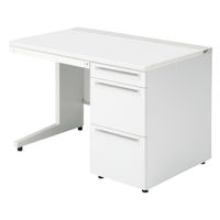 【組立設置込】プラス US-1 片袖机 幅1100×奥行700×高さ720mm  ホワイト US-117A-3 WS/W4 1台（直送品）