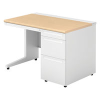 【組立設置込】プラス US-1 片袖机 幅1100×奥行700×高さ720mm  ホワイトメープル US-117D-3 WM/W4 1台（直送品）
