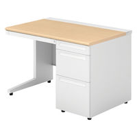 【組立設置込】プラス US-1 片袖机 幅1100×奥行700×高さ720mm  ホワイトメープル US-117DL-3 WM/W4 1台（直送品）