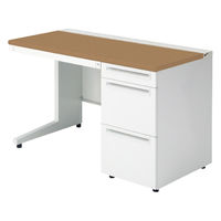 【組立設置込】プラス US-1 片袖机 幅1200×奥行600×高さ720mm  ミディアムウッド US-126A-3 T2/W4 1台（直送品）