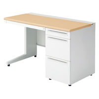 【組立設置込】プラス US-1 片袖机 幅1200×奥行600×高さ720mm  ホワイトメープル US-126A-3 WM/W4 1台（直送品）