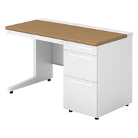 【組立設置込】プラス US-1 片袖机 幅1200×奥行600×高さ720mm  ミディアムウッド US-126D-3 T2/W4 1台（直送品）