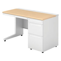 【組立設置込】プラス US-1 片袖机 幅1200×奥行600×高さ720mm  ホワイトメープル US-126D-3 WM/W4 1台（直送品）
