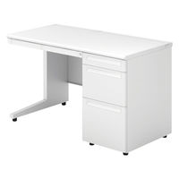 【組立設置込】プラス US-1 片袖机 幅1200×奥行600×高さ720mm  ホワイト US-126D-3 WS/W4 1台（直送品）