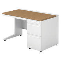 【組立設置込】プラス US-1 片袖机 幅1200×奥行700×高さ720mm  ミディアムウッド US-127D-3 T2/W4 1台（直送品）