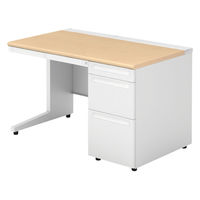 【組立設置込】プラス US-1 片袖机 幅1200×奥行700×高さ720mm  ホワイトメープル US-127D-3 WM/W4 1台（直送品）