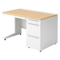 【組立設置込】プラス US-1 片袖机 幅1200×奥行700×高さ720mm  ホワイトメープル US-127AL-3 WM/W4 1台（直送品）