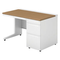 【組立設置込】プラス US-1 片袖机 幅1200×奥行700×高さ720mm  ミディアムウッド US-127DL-3 T2/W4 1台（直送品）