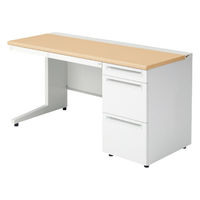 【組立設置込】プラス US-1 片袖机 幅1400×奥行600×高さ720mm  ホワイトメープル US-146A-3 WM/W4 1台（直送品）