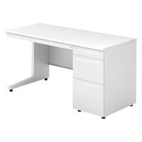 【組立設置込】プラス US-1 片袖机 幅1400×奥行600×高さ720mm  ホワイト US-146D-3 WS/W4 1台（直送品）