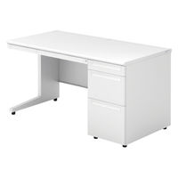 【組立設置込】プラス US-1 片袖机 幅1400×奥行700×高さ720mm  ホワイト US-147DL-3 WS/W4 1台（直送品）