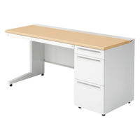 【組立設置込】プラス US-1 片袖机 幅1500×奥行600×高さ720mm  ホワイトメープル US-156A-3 WM/W4 1台（直送品）