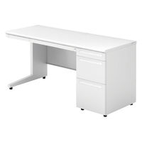 【組立設置込】プラス US-1 片袖机 幅1500×奥行600×高さ720mm  ホワイト US-156D-3 WS/W4 1台（直送品）