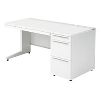 【組立設置込】プラス US-1 片袖机 幅1500×奥行700×高さ720mm  ホワイト US-157A-3 WS/W4 1台（直送品）