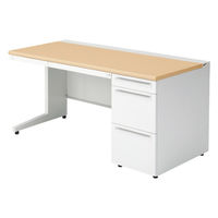 【組立設置込】プラス US-1 片袖机 幅1500×奥行700×高さ720mm  ホワイトメープル US-157AL-3 WM/W4 1台（直送品）