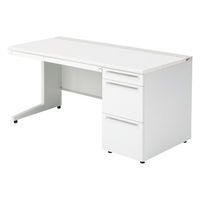 【組立設置込】プラス US-1 片袖机 幅1500×奥行700×高さ720mm  ホワイト US-157AL-3 WS/W4 1台（直送品）