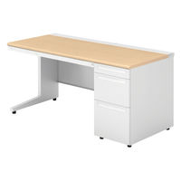 【組立設置込】プラス US-1 片袖机 幅1500×奥行700×高さ720mm  ホワイトメープル US-157D-3 WM/W4 1台（直送品）