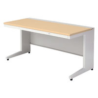 【組立設置込】プラス US-1 平机 幅1500×奥行700×高さ720mm  ホワイトメープル US-157H WM/W4 1台（直送品）