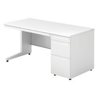 【組立設置込】プラス US-1 片袖机 幅1500×奥行700×高さ720mm  ホワイト US-157DL-3 WS/W4 1台（直送品）