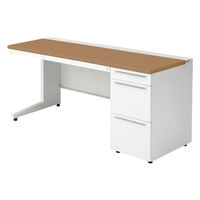 【組立設置込】プラス US-1 片袖机 幅1600×奥行600×高さ720mm  ミディアムウッド US-166A-3 T2/W4 1台（直送品）