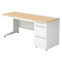 【組立設置込】プラス US-1 片袖机 幅1600×奥行600×高さ720mm  ホワイトメープル US-166A-3 WM/W4 1台（直送品）