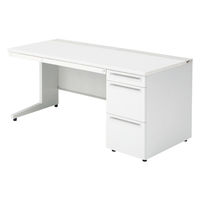 【組立設置込】プラス US-1 片袖机 幅1600×奥行700×高さ720mm  ホワイト US-167A-3 WS/W4 1台（直送品）