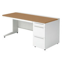 【組立設置込】プラス US-1 片袖机 幅1600×奥行700×高さ720mm  ミディアムウッド US-167AL-3 T2/W4 1台（直送品）