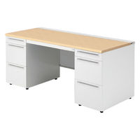 【組立設置込】プラス US-1 両袖机 幅1600×奥行700×高さ720mm  ホワイトメープル US-167AL-33 WM/W4 1台（直送品）