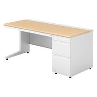 【組立設置込】プラス US-1 片袖机 幅1600×奥行700×高さ720mm  ホワイトメープル US-167D-3 WM/W4 1台（直送品）